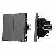 ARL NOBE Выключатель звонковый 2 кл софт-тач серый базальт SWT-MKR2-SFPL-GR (250V, 10A) (Arlight, -)