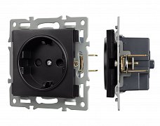 Механизм электрической розетки SCT-MEU1-PL-BK (250V, 16A) (Arlight, -)