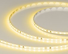 Светодиодная лента RT-A120-5mm 24V Yellow (9.6 W/m, IP20, 2835, 5m) (Arlight, узкая)