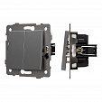 Механизм выключателя двухклавишный самовозвратный SWT-MKR2-PL-GR-V (250V, 10A) (Arlight, -)