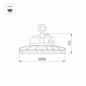 Светильник SP-FENIX-R285-150W White5000 (BK, 60 deg, 230V) (Arlight, IP65 Металл, 5 лет)