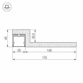 Гипсокартонный Модуль ARL-LINE-EDGE-35-2000 (ГКЛ 12.5мм) (Arlight, -)