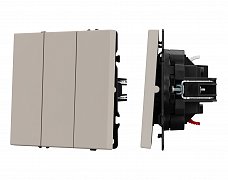 ARL NOBE Выключатель 3 кл софт-тач кашемир SWT-MK03-SFPL-CA (250V, 10A) (Arlight, -)