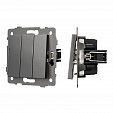 Механизм выключателя трехклавишный непроходной SWT-MK03-PL-GR-V (250V, 10A) (Arlight, -)