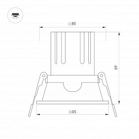 Светильник MS-FLOW-BUILT-S85x85-6W Day4000 (WH, 15 deg, 230V) (Arlight, IP20 Металл, 5 лет)