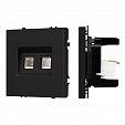 ARL NOBE Розетка компьютерная двойная софт-тач черный оникс SCT-MPC2-SFPL-BK (2хRJ-45, CAT6) (Arlight, -)