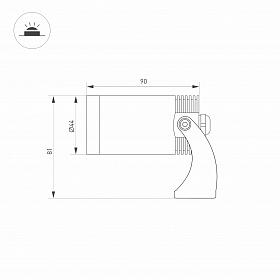 Светильник KT-WATER-R44-8W White6000 (SL, 24 deg, 12V) (Arlight, IP68 Металл, 3 года)