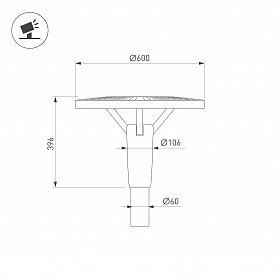 Светильник OXOR-LEIS-LUZ-600x600x396-30W Day4000 (BK, 120 deg, 230V) IP65 (Arlight, -)