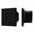 ARL NOBE USB Розетка тип А+С+С софт-тач черный оникс SCT-MUACC-SFPL-FC-BK (65W, QC3) (Arlight, -)