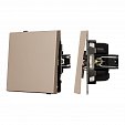 Механизм выключателя одноклавишный проходной SWT-TENDO-MKP1-PL-GD (230V, 10A) (Arlight, Песочный)