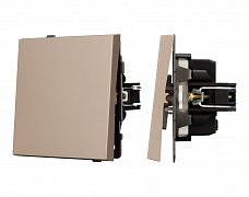 Механизм выключателя одноклавишный непроходной SWT-TENDO-MK01-PL-GD (230V, 10A) (Arlight, Песочный)