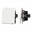 Механизм выключателя двухклавишный непроходной SWT-TENDO-MK02-SFPL-WH (230V, 10A) (Arlight, Матовый белый)