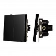 Механизм выключателя двухклавишный проходной SWT-TENDO-MKP2-PL-BK (230V, 10A) (Arlight, Черный)