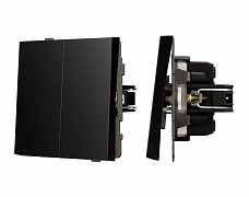 Механизм выключателя двухклавишный проходной SWT-TENDO-MKP2-PL-BK (230V, 10A) (Arlight, Черный)