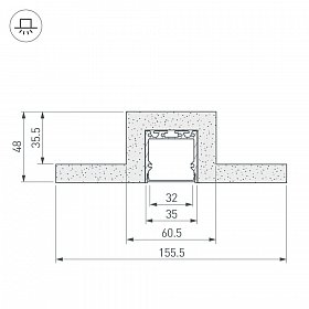 Гипсокартонный Модуль ARL-LINE-35-2000 (ГКЛ 12.5мм) (Arlight, -)