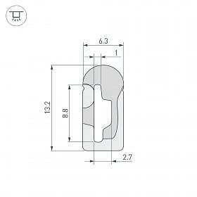 Силиконовый профиль WPH-FLEX-0613-SIDE-S8-20m WHITE (Arlight, Силикон)