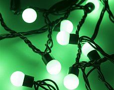 Светодиодная гирлянда ARD-BALL-CLASSIC-D17.5-10000-BLACK-100LED GREEN (230V, 7W) (Ardecoled, IP65)