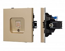 Механизм компьютерной розетки SCT-TENDO-MPC1-SFPL-GD (RJ-45, CAT6) (Arlight, Матовый песочный)