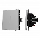 ARL NOBE Выключатель проходной 1 кл подсветка софт-тач никель SWT-MKP1-SFPL-L-IS (250V, 10A) (Arlight, -)