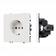ARL NOBE Розетка зк со шторками софт-тач белый кварц SCT-MEU-SFPL-WH (250V, 16A) (Arlight, -)