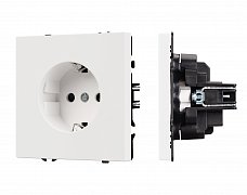 ARL NOBE Розетка зк со шторками софт-тач белый кварц SCT-MEU-SFPL-WH (250V, 16A) (Arlight, -)
