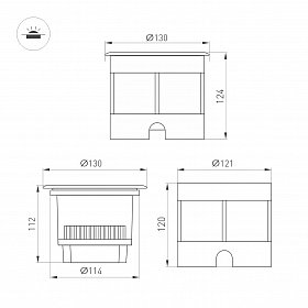 Светильник LTD-DAFNA-GROUND-R130-11W Warm3000 (SL, 10 deg, 230V) (Arlight, IP67 Металл, 5 лет)
