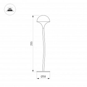 Светильник KT-MUCENA-BOLL-A-H250-1W Warm3000 (WH, 85 deg, 24V) (Arlight, IP65 Металл, 3 года)