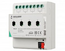 INTELLIGENT ARLIGHT Релейный модуль KNX-7043-82-DRO-DIN (BUS, 4x16А, KNX Secure) (IARL, IP20 Пластик, 2 года)