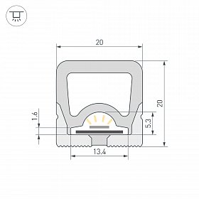 Силиконовый профиль WPH-FLEX-2020-TOP-S13-10m WHITE (Arlight, Силикон)