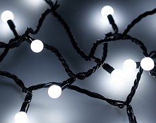 Светодиодная гирлянда ARD-BALL-CLASSIC-D13-20000-BLACK-200LED WHITE (230V, 14W) (Ardecoled, IP65)