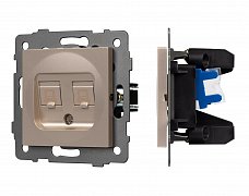Механизм компьютерной розетки двойной SCT-MPC2-PL-GD-V (RJ-45, CAT6) (Arlight, -)