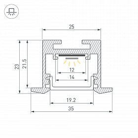 Профиль SL-LINE-3523-F-2500 BLACK (Arlight, Алюминий)