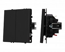ARL NOBE Выключатель проходной 2 кл софт-тач черный оникс SWT-MKP2-SFPL-BK (250V, 10A) (Arlight, -)