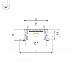 Профиль LINE-2308-F-2000 ANOD (Arlight, Алюминий)