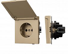 Механизм розетки влагозащищённый SCT-TENDO-MCP-SFPL-GD (230V, 16A) (Arlight, Матовый песочный)