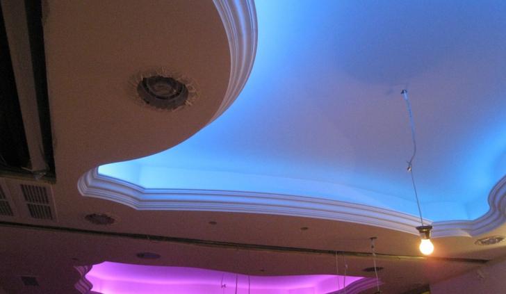 Многозонная светодиодная многоцветная подсветка потолка, управляемая с одного пульта