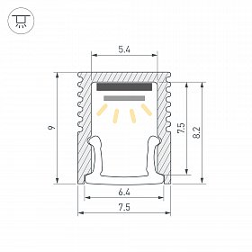 Профиль SL-MINI-8-2000 ANOD (Arlight, Алюминий)