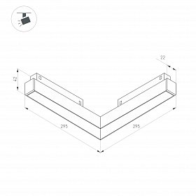 Светильник MAG-ORIENT-FLAT-ANGLE-L295-18W Day4000 (BK, 100 deg, 48V) (Arlight, IP20 Металл, 5 лет)
