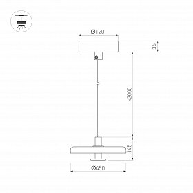 Светильник SP-KOTARO-R450-12W Warm3000 (BK-GR, 36 deg, 230V, TRIAC) (Arlight, IP20 Фетр, 3 года)