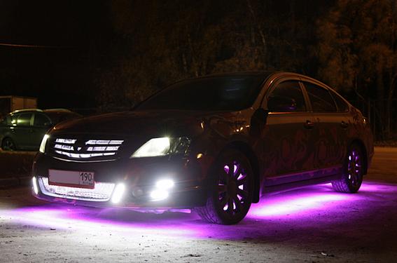 Подсветка автомобиля светодиодной лентой