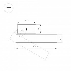 Светильник SP-RONDO-FLAP-R210-20W Day4000 (BK, 110 deg) (Arlight, IP40 Металл, 3 года)