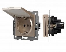 Механизм розетки влагозащищённый SCT-MCP-PL-GD-V (250V, 16A) (Arlight, -)