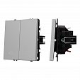 ARL NOBE Выключатель управления шторами 2 кл софт-тач никель SWT-MKR2-SFPL-IS (250V, 10A) (Arlight, -)