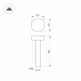 Светильник LGD-SWAMP-BOLL-H700-7W Warm3000 (GR, 93 deg, 230V) (Arlight, IP65 Металл, 3 года)