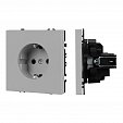ARL NOBE Розетка зк со шторками софт-тач никель SCT-MEU-SFPL-IS (250V, 16A) (Arlight, -)