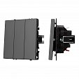 ARL NOBE Выключатель 3 кл софт-тач серый базальт SWT-MK03-SFPL-GR (250V, 10A) (Arlight, -)