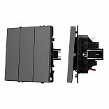 ARL NOBE Выключатель 3 кл софт-тач серый базальт SWT-MK03-SFPL-GR (250V, 10A) (Arlight, -)