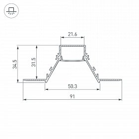 Профиль COMFORT21-V-FANTOM-2000 ANOD (Arlight, Алюминий)
