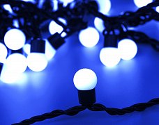 Светодиодная гирлянда ARD-BALL-CLASSIC-D17.5-10000-BLACK-100LED BLUE (230V, 7W) (Ardecoled, IP65)