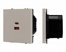 ARL NOBE USB Розетка тип A+C софт-тач кашемир SCT-MUAC-SFPL-FC-CA (65W, QC3) (Arlight, -)